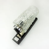 1970s Black metal BUBBLE GLASS SCONCE vintage lamp