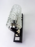 1970s Black metal BUBBLE GLASS SCONCE vintage lamp