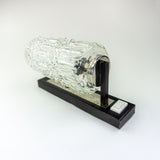 1970s Black metal BUBBLE GLASS SCONCE vintage lamp