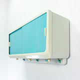 1960s midcentury turquoise white BATHROOM or MEDICINE CABINET