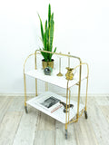 Iconic gold white 1970s FOLDABLE BAR TROLLEY 'Dinett' by Bremshey