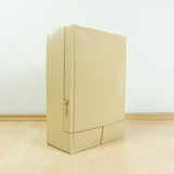1970s milk coffee color BATHROOM MEDICINE CABINET, Lock and 2 Drawers
