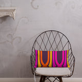 70s GROOVY RETRO Premium PILLOW Orange Pink Purple Yellow, Groovy Throw Hippie Chic Cushion