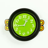 Neon green black 1970s German CERAMIC WALL CLOCK by Pallas