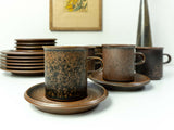 12 x TRIO of 1960s ARABIA RUSKA Finland coffee set cup + saucer + plate, Design Ulla Procope