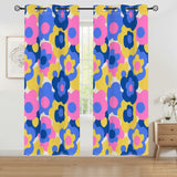 70s Retro Blackout Curtains: Mid-Century Boho Floral Pattern, Custom Size