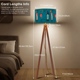 60s Retro Tripod Floor Lamp: Mid-Century Modern Light Smart LED Remote