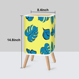 Retro Nordic Square Trash Can with Lid, Butter Yellow