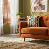 70s Retro Midcentury Pillow Cover – Soft Cotton Blend Sofa Cushion