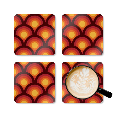 Retro 70s Vintage Corkwood Coaster Set | Boho Home Decor Gift