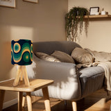 Blue Retro Tripod Table Lamp – Linen Shade Smart LED Bedside Light