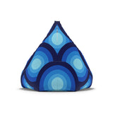 70s Retro Peacock Eye Home Decor Bean Bag Cover – Blue Midcentury Modern Seat