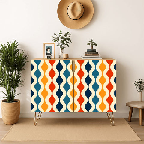 Mid Century Decor Cabinet – Retro Wooden Storage with Hairpin Legs