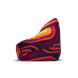 Retro 70s Bean Bag Chair Cover: Orange Mid-Century Modern Floor Seating