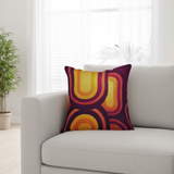 Midcentury Retro 70s Throw Pillow Cover – Vintage Pattern Accent