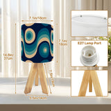 Blue Retro Tripod Table Lamp – Linen Shade Smart LED Bedside Light