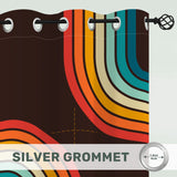 Midcentury Modern Rainbow Blackout Curtains: 70s Retro Multi Sizes Panels