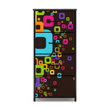 Black Rainbow Color-Popped Retro Atomic Fabric Dressers for Every Room