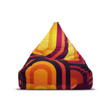 Retro 70s Bean Bag Chair Cover: Orange Mid-Century Modern Floor Seating