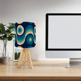 Blue Retro Tripod Table Lamp – Linen Shade Smart LED Bedside Light