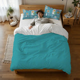 50s Pattern Queen Size Microfiber Comforter Set: Retro Midcentury Bedding