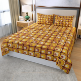 70s Orange Brown Retro Bedding in 4 Sizes – Midcentury Quilt Cover Set