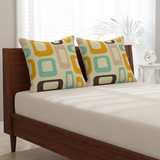 70s Midcentury Pillow Cover – Retro Pattern Decorative Cushion