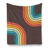 70s Disco Retro Home Decor Blanket – Midcentury Modern Rainbow