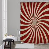 Midcentury 70s Shower Curtain – Retro Sunburst Design, Vintage Bathroom