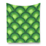 70s Retro Peacock Eye Flannel Throw – Mid Century Modern Bed Blanket