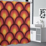 1970s Midcentury Style Shower Curtain – Retro Peacock Pattern Bathroom Decor