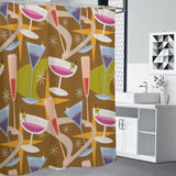 Midcentury Shower Curtain – Retro Bathroom Decor, Bold 60s Pattern