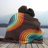 70s Disco Retro Home Decor Blanket – Midcentury Modern Rainbow
