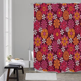 70s Flower Power Retro Shower Curtain – Bold Floral Bathroom Decor
