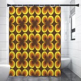 Brown Yellow Retro Shower Curtain – 70s Midcentury Modern Home Decor