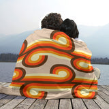 Retro 70s Design Flannel Throw Blanket – Midcentury Modern Home Decor