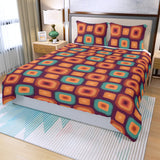 70s Retro Midcentury 3-Piece Duvet Bedding Set, Vintage Home Style