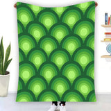 70s Retro Peacock Eye Flannel Throw – Mid Century Modern Bed Blanket