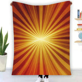 Retro 70s Sunburst Flannel Blanket – Midcentury Modern Cozy Throw