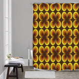 Brown Yellow Retro Shower Curtain – 70s Midcentury Modern Home Decor