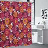 70s Flower Power Retro Shower Curtain – Bold Floral Bathroom Decor