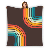 70s Disco Retro Home Decor Blanket – Midcentury Modern Rainbow