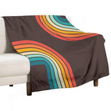 70s Disco Retro Home Decor Blanket – Midcentury Modern Rainbow