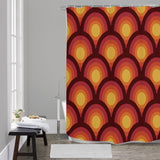 1970s Midcentury Style Shower Curtain – Retro Peacock Pattern Bathroom Decor