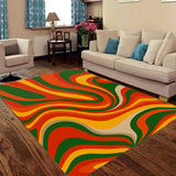 Retro 70s Rectangular Foldable Floor Mat – Midcentury Modern Area Carpet