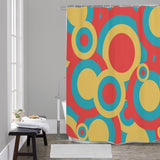Midcentury Modern Shower Curtain – Retro Bathroom Decor, Bold 70s Bubble Pattern