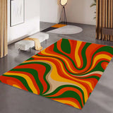 Retro 70s Rectangular Foldable Floor Mat – Midcentury Modern Area Carpet