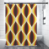Midcentury Modern Shower Curtain – Vibrant 60s Honeycomb Pattern