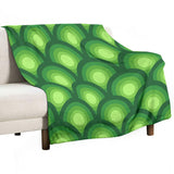 70s Retro Peacock Eye Flannel Throw – Mid Century Modern Bed Blanket