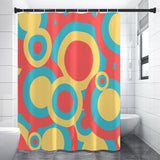Midcentury Modern Shower Curtain – Retro Bathroom Decor, Bold 70s Bubble Pattern